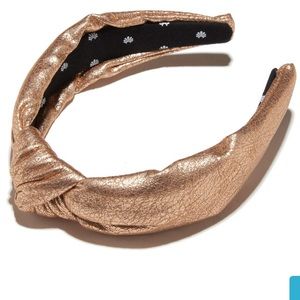Lele Sadoughi Headband in Gold Faux Leather